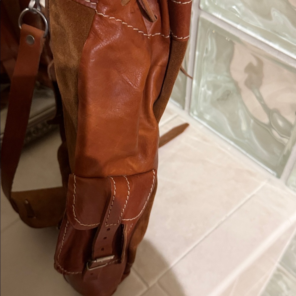 Vintage Leather Backpack Rucksack - Picture 5 of 9